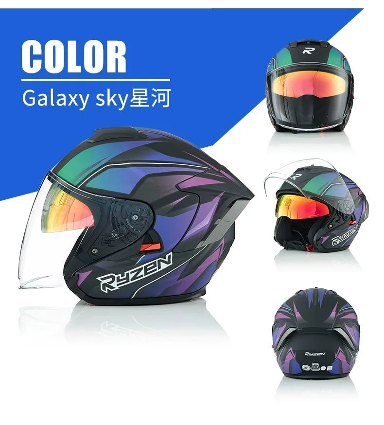 Lightweight Ventilated 3/4 Open Face Helmet DOT ECE Approves Motorbike Scooter Scooter Half Helmet Open Face Casco Moto