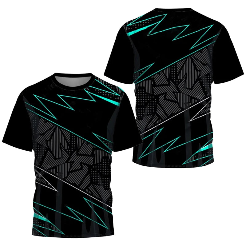 Simple Quick Dry Table Tennis T Shirts For Men Summer Short Sleeve Fashion 3D Printed Sports T-shirts Loose Breathable Gym Tops
