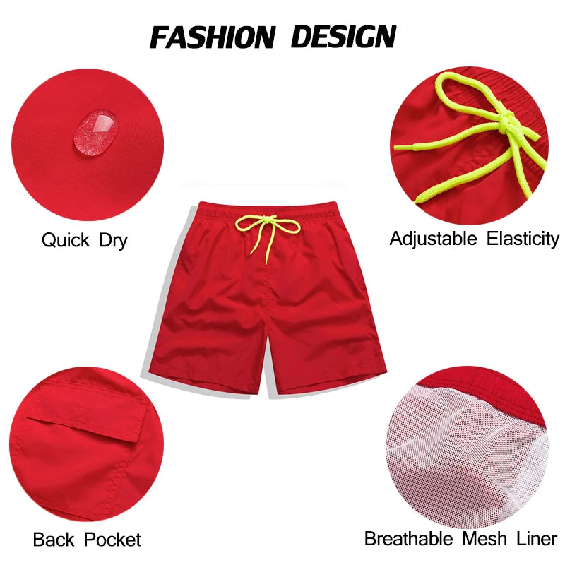 Datifer Brand Summer Men Shorts Fashion Nylon Solid Mesh Liner Traje De Baño Drawstring For Swimsuits Male Surf Sports Shorts