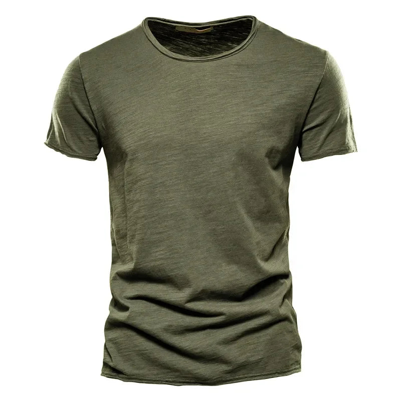 High Quality Solid Color T Shirt Men Casual O-neck Top Tees Men Summer New  Classic 100% Cotton t shirt for men
