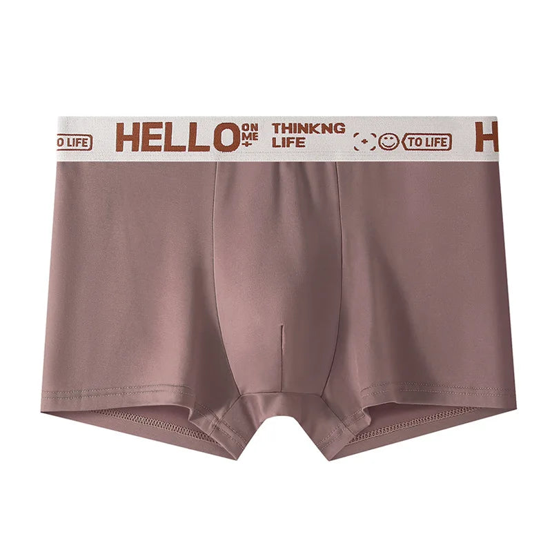 Underwear Man 2025 Briefs mid-waist loose XXXXL underpants hello letter summer confortable men's boxer brief
