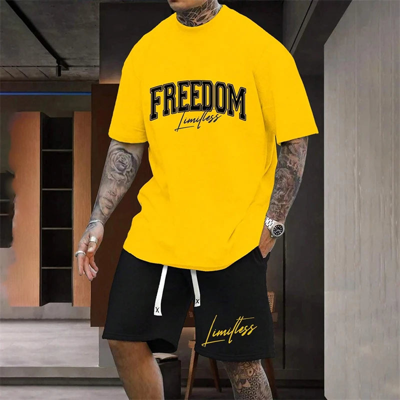 20024 Outdoor Sports Style Men's Suit Basketball Suit Summer Seaside Holiday Leisure Wear Men's Home Loose Comfortable Pyjamas