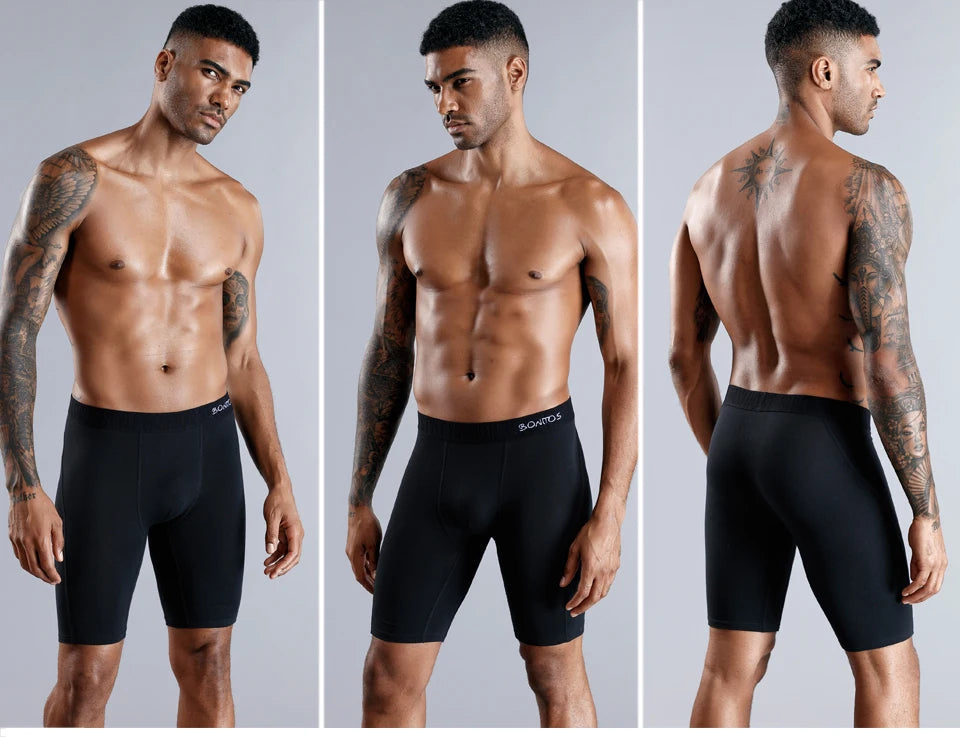 4pcs long boxers for men underwear plus size Men's panties sexy long leg underpants cotton Mens boxer shorts fashion male Trunk