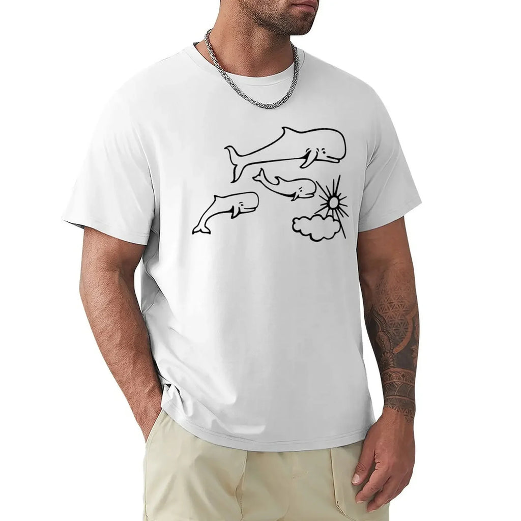 Whales and Sun Tattoo by Robe de Extremoduro T-Shirt vintage clothes plain customs design your own clothes for men heavyweight