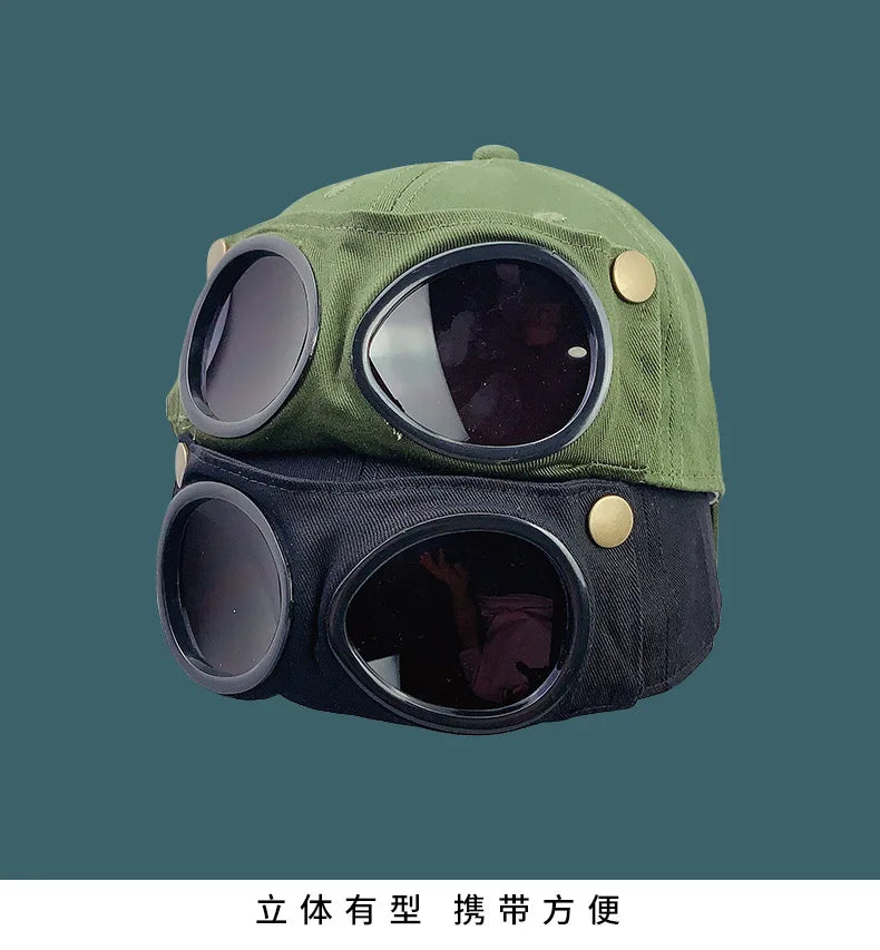 Aviator Hat Korean Adult/Child Version Personality Glasses Cap Sunglasses Sunshade Spring Summer Versatile Tide Baseball Cap
