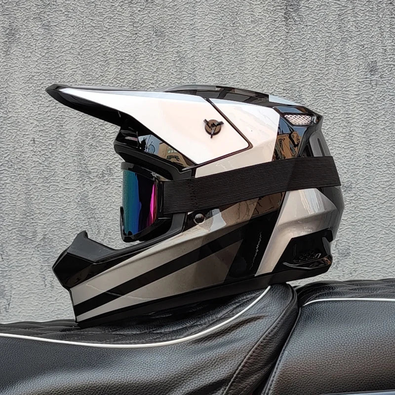 ORZ professional off-road motorcycle helmet, youth off-road full helmet, DOT approved gift of goggles, capacitors de moto