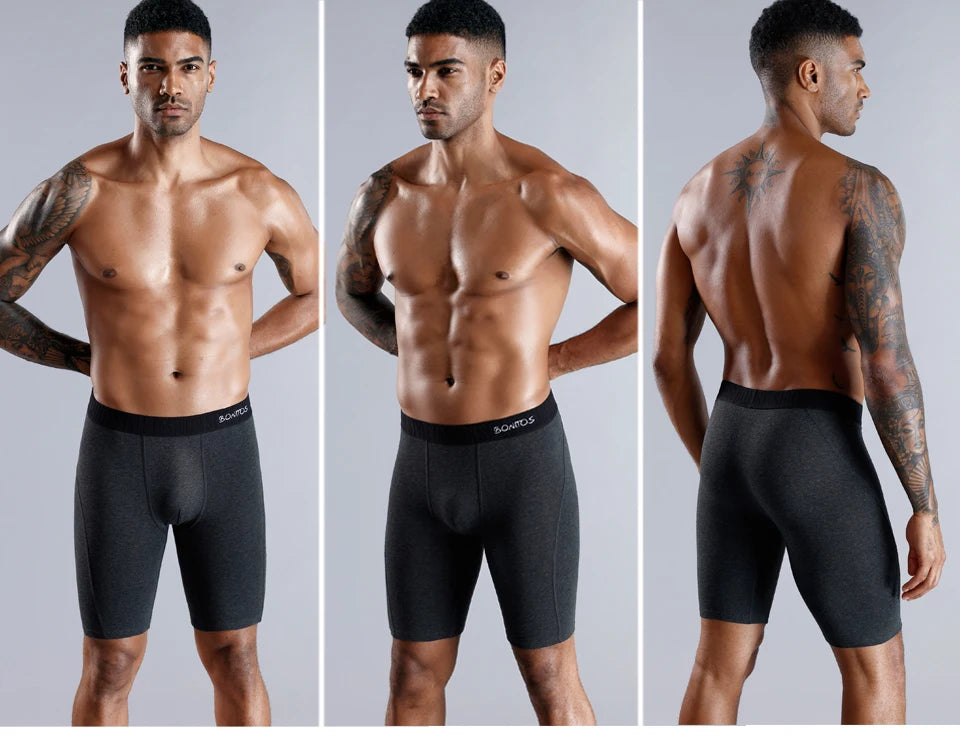 4pcs long boxers for men underwear plus size Men's panties sexy long leg underpants cotton Mens boxer shorts fashion male Trunk