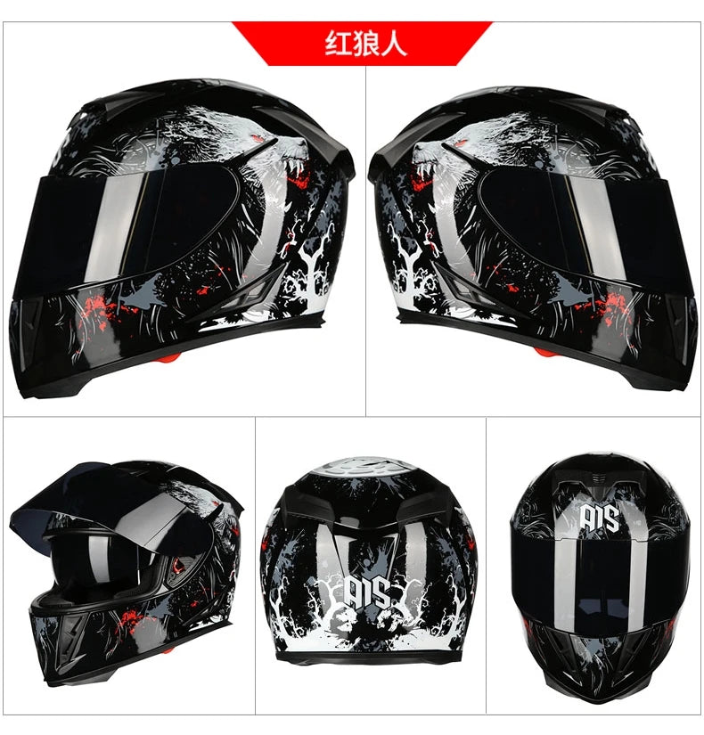 AIS helmet men and women electric motorcycle hard hat full helmet four-season summer knight head