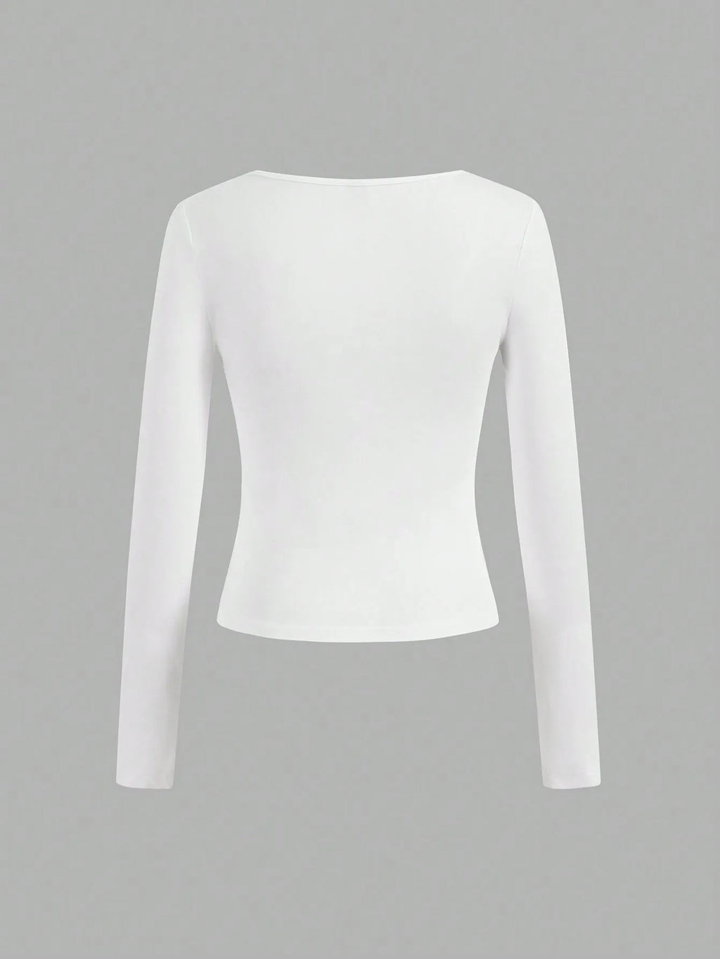 3 pieces Women's Long Sleeved U-neck T-Shirt Tops Solid Color soft Street Spicy Girl Casual Autumn Tight Fitting