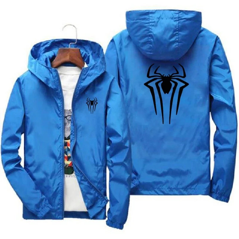Men's Slim-fit Hooded Jacket Is Available in Various Sizes and Is Perfect for Casual Daily Wear with Its Printed Design Spring