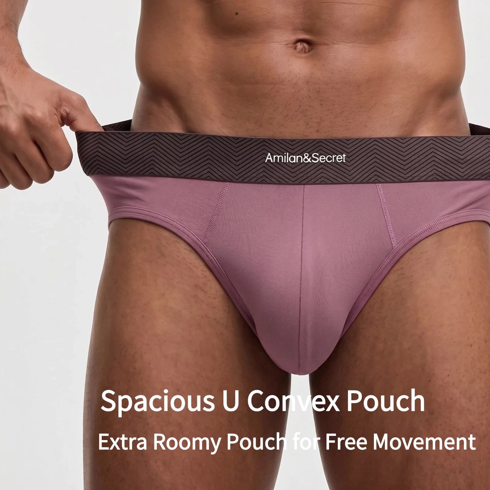 3Pcs Men’s Cotton Briefs No Fly Mid Waist U Convex Pouch Triangle Underpants Solid Color Breathable Summer Daily Underwear Male