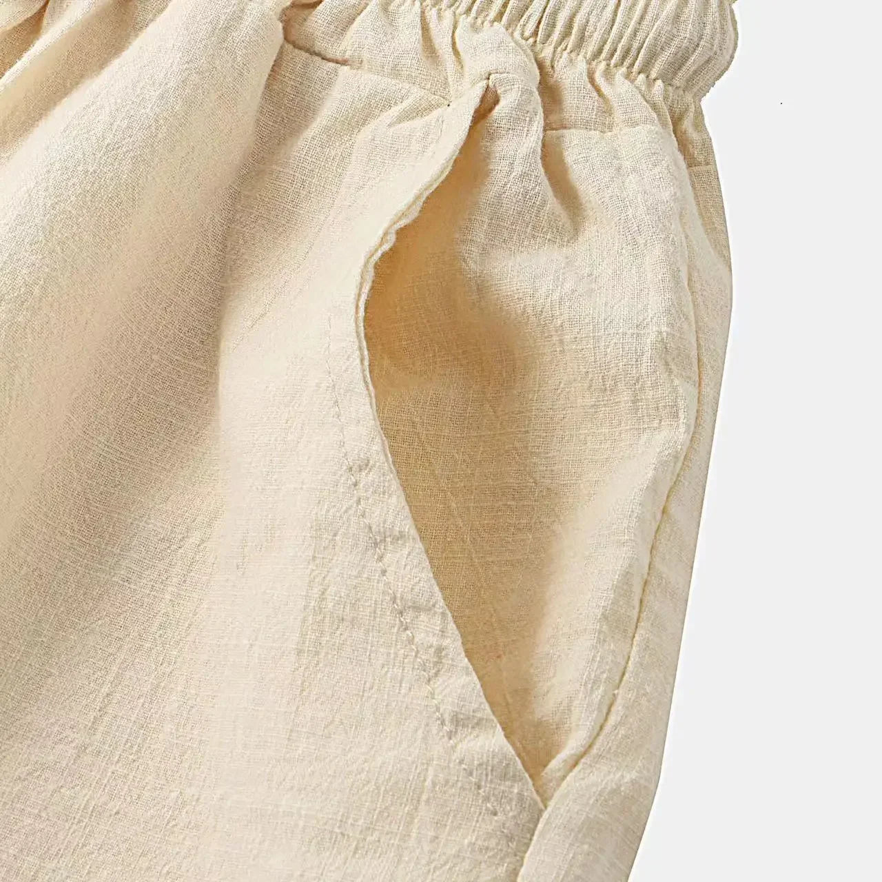Summer Solid Cotton and Linen Suit Men'SSolid Color Fashion Lapel Short-sleeved Shirt Shorts Two-Piece Set S-3xl