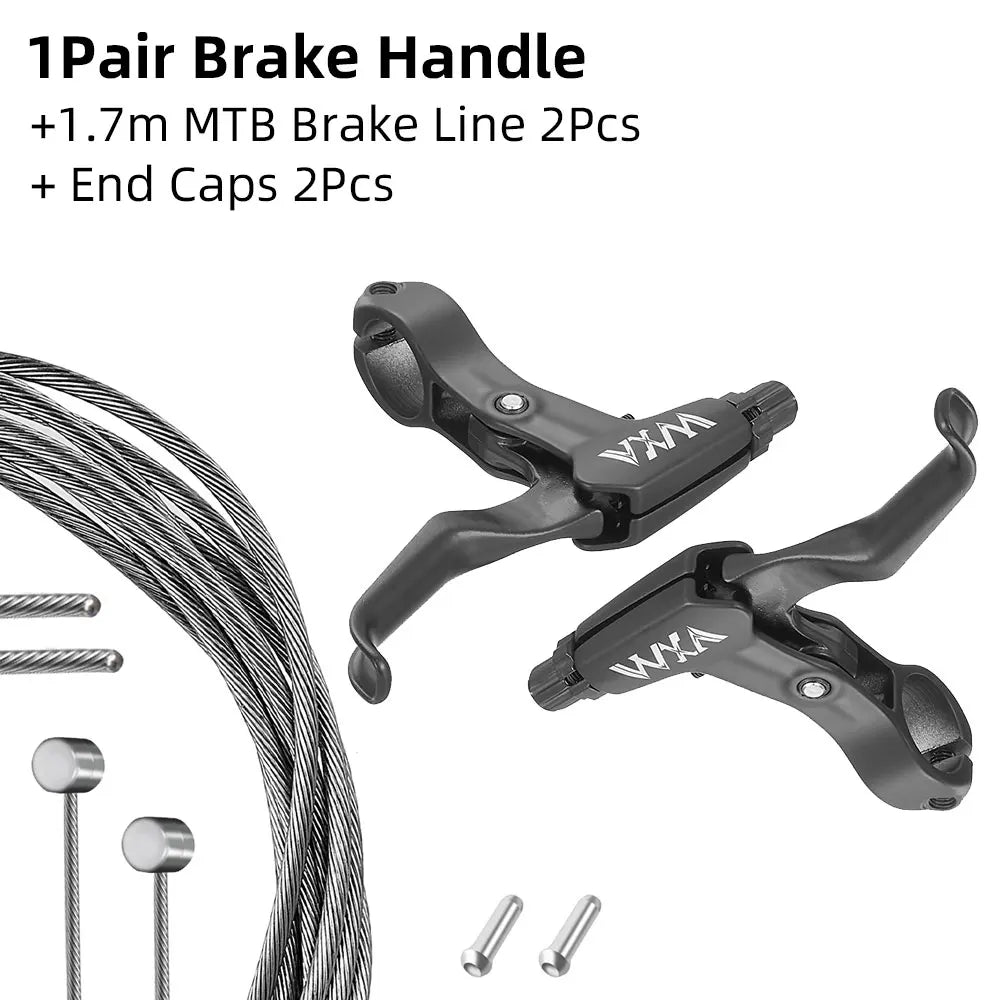 1 Pair MTB Brake Handle With Cable Line Set Mountain Bike Cycling Brake Levers V/Disc Bicycle Brake Lever
