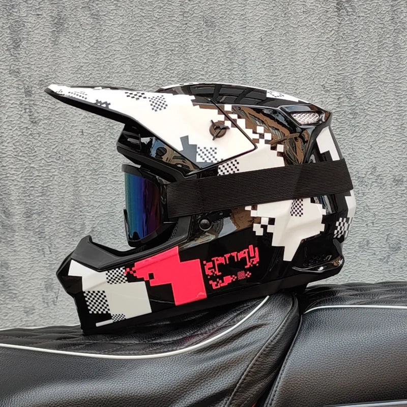 ORZ professional off-road motorcycle helmet, youth off-road full helmet, DOT approved gift of goggles, capacitors de moto