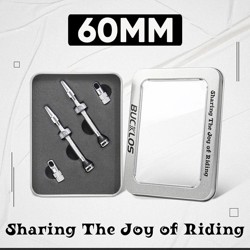 BUCKLOS 40/44/55/60/65/80/100mm Tubeless Valves Bike Aluminum Alloy Presta Nipples Removable Core Air Valve for Road MTB Bicycle