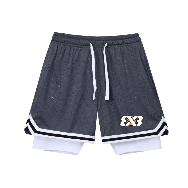 Fake Two Basketball Shorts Loose American Anti-light Men Women Ball Pants Summer Quasi-training Running Sports Five-point Pants