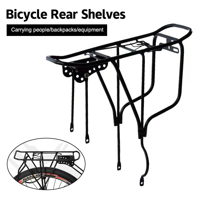 1 Set 250kg Load Capacity Shelf Back Seat Bicycle Rear Luggage Cargo Rack Portable Sturdy Carrier Mountain Bike Bicycle Carrier