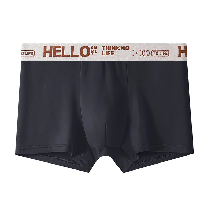 Underwear Man 2025 Briefs mid-waist loose XXXXL underpants hello letter summer confortable men's boxer brief