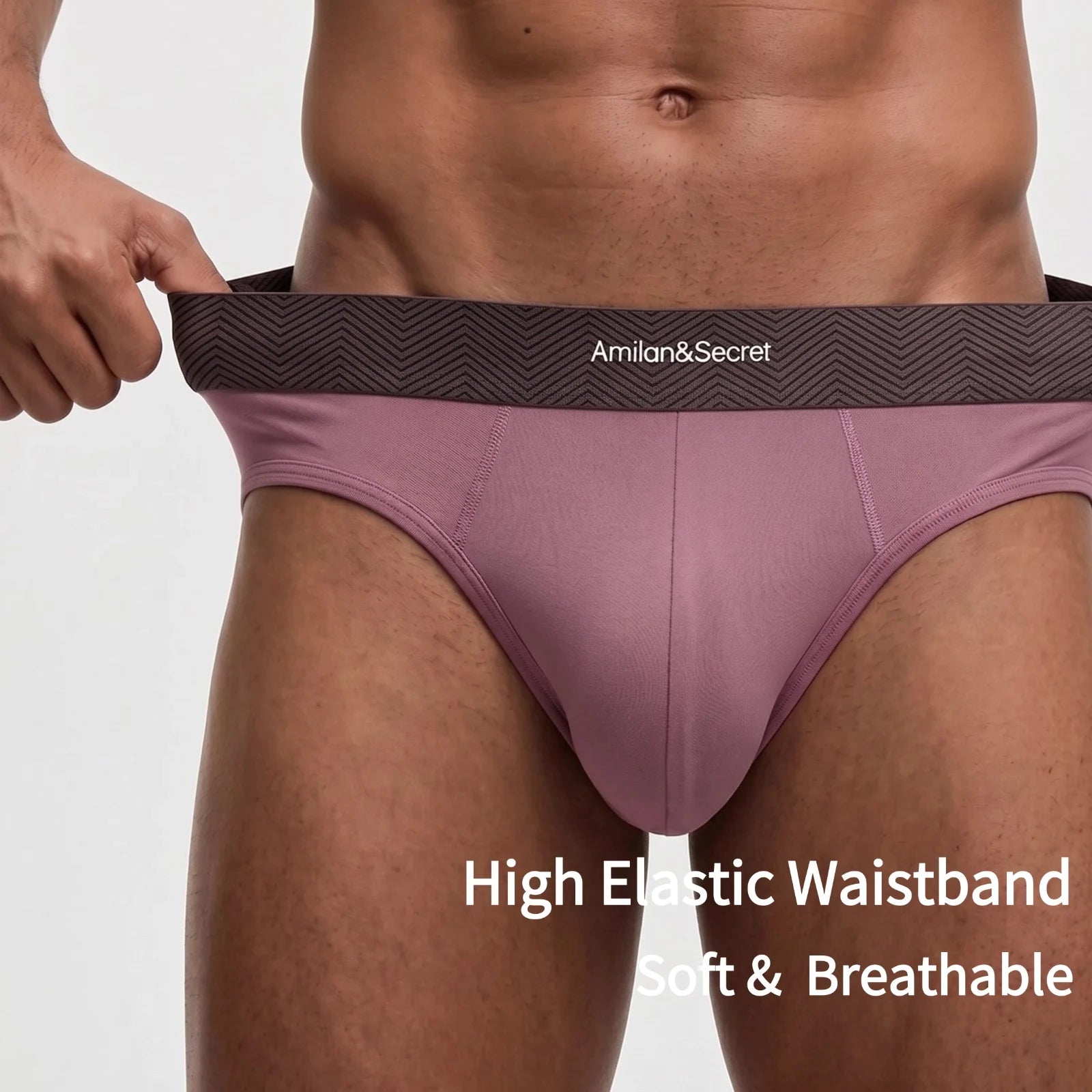 3Pcs Men’s Cotton Briefs No Fly Mid Waist U Convex Pouch Triangle Underpants Solid Color Breathable Summer Daily Underwear Male