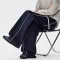 Men's Minimalist Oversized Wide Leg Sweatpants Contrast Stripe Drawstring Waist Streetwear Pants