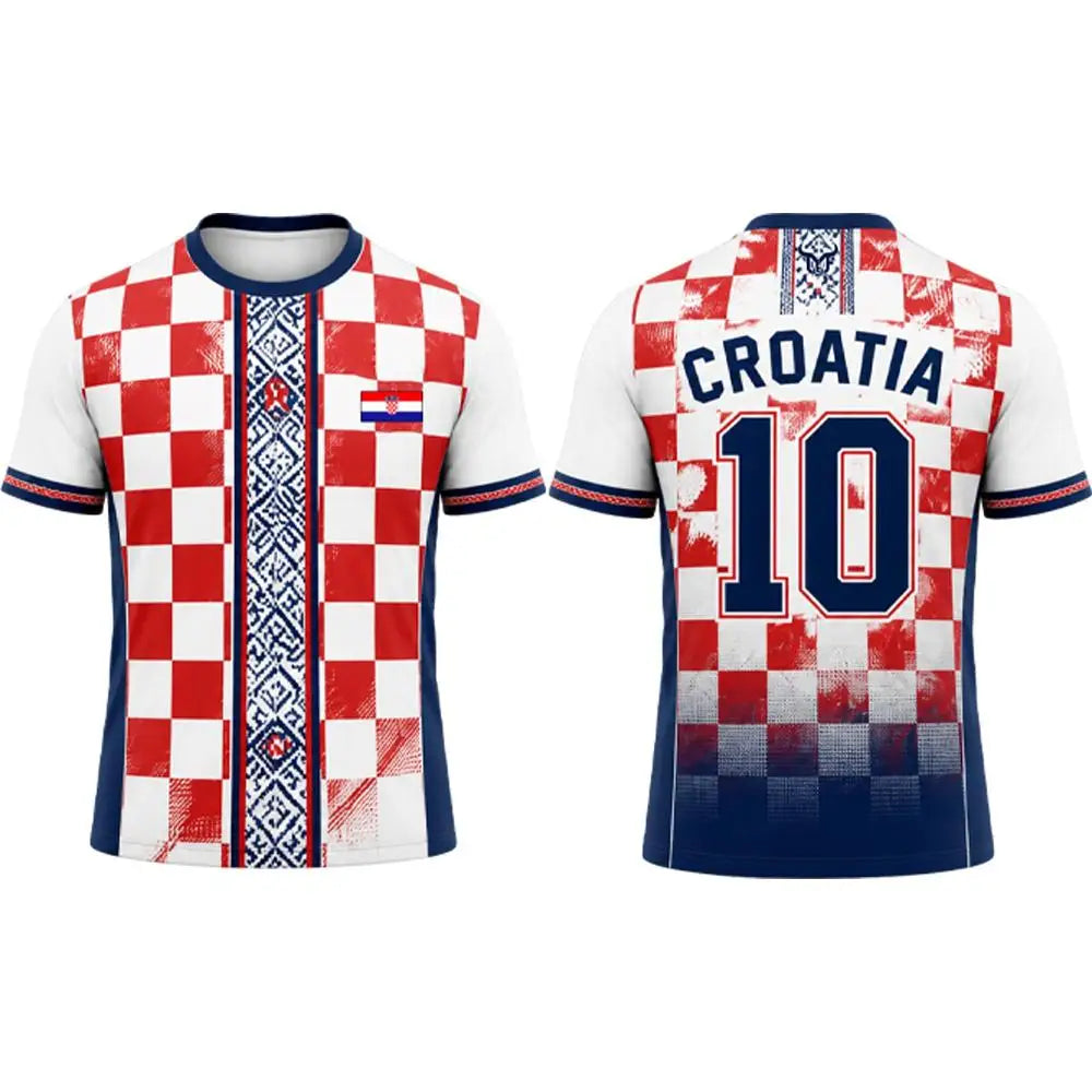 Croatia Flag Printed T-shirt Men Quick Dry Breathable Football Jersey Men's And Women's Casual Streetwear Short-sleeved Tops