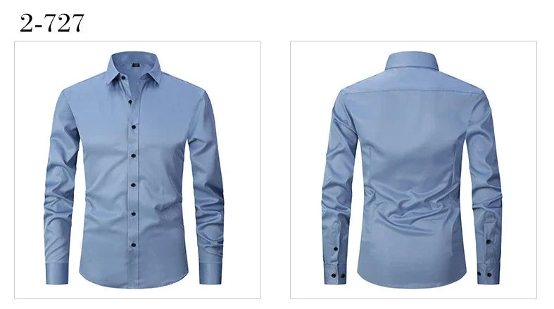 Four sided elastic shirt for men's shirt, multi-color non ironing, wrinkle resistant, simple business dress, casual shirt