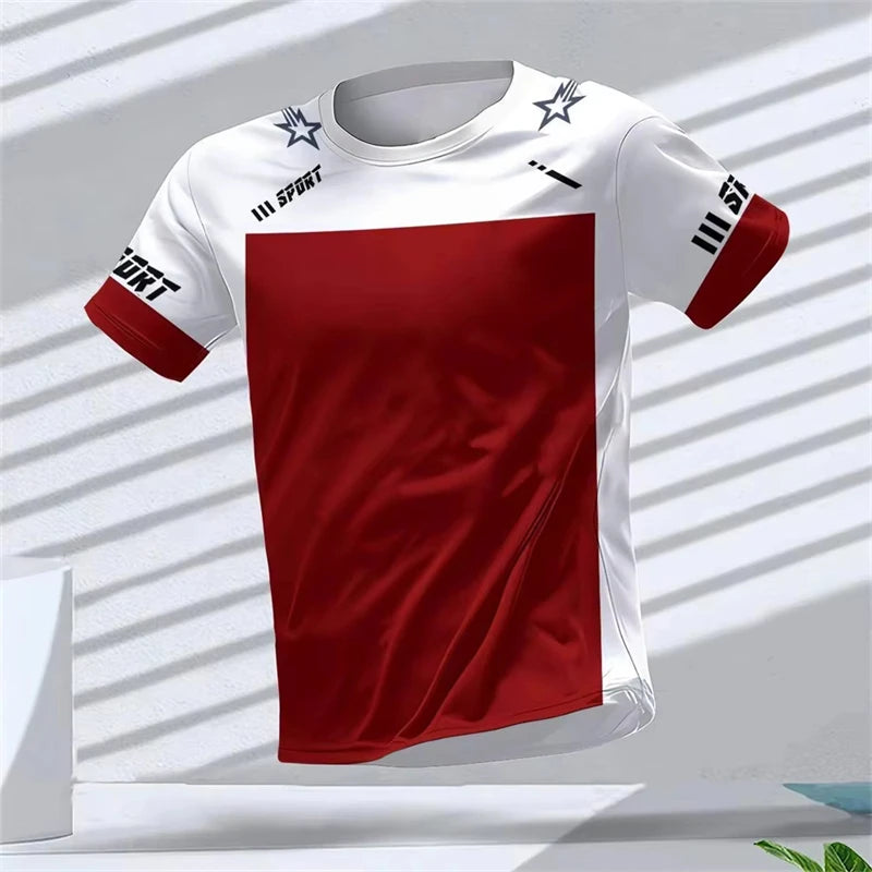 Simple Fashion Sports T-shirts For Men Summer Outdoor Short Sleeve 3D Printed T Shirts Casual Oversized Running Gym Tees Tops