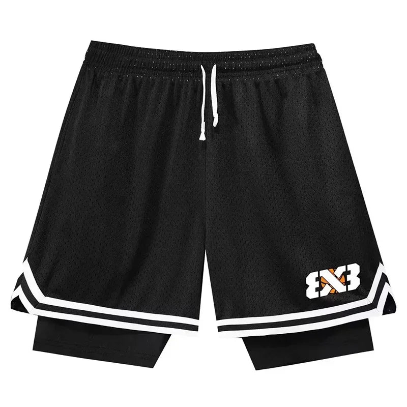 Fake Two Basketball Shorts Loose American Anti-light Men Women Ball Pants Summer Quasi-training Running Sports Five-point Pants