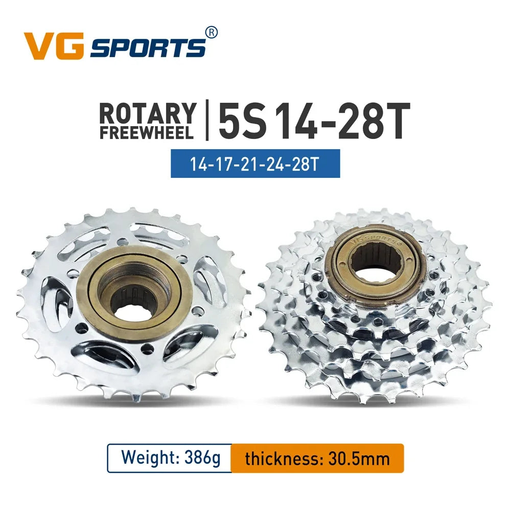 Vg Sports Bicycle Spinning Flywheel 5/6/7/8/9/10/11 Speed Bicycle Threaded Freewheels 14-28T 13-28/32T 11-32/36T Discs