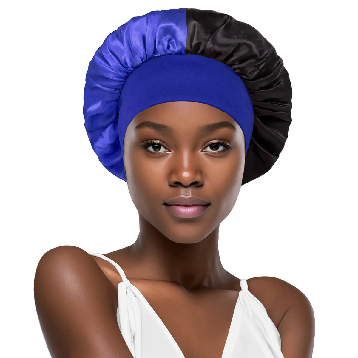 Women Wide Edge Satin Bonnet Sleeping Hat Double Colors Round Shower Caps Unisex Cap Apparel Accessories
