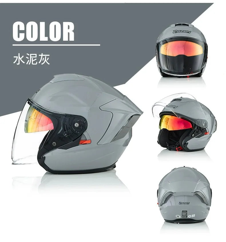 Lightweight Ventilated 3/4 Open Face Helmet DOT ECE Approves Motorbike Scooter Scooter Half Helmet Open Face Casco Moto