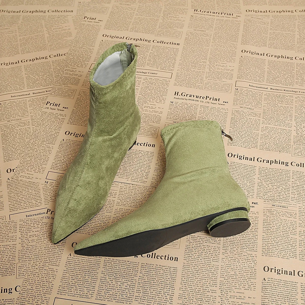 2025 Autumn Suede Warm Casual Women's Ankle Boots Comfortable and Elegant Pointed Toe Party Low Heel New Women's High Heels