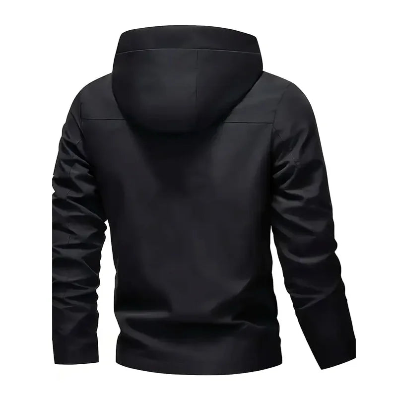 Men's Outdoor Casual Waterproof Raincoat - Lightweight Cycling Jacket - Hooded Street-style Hiking Windproof Jacket