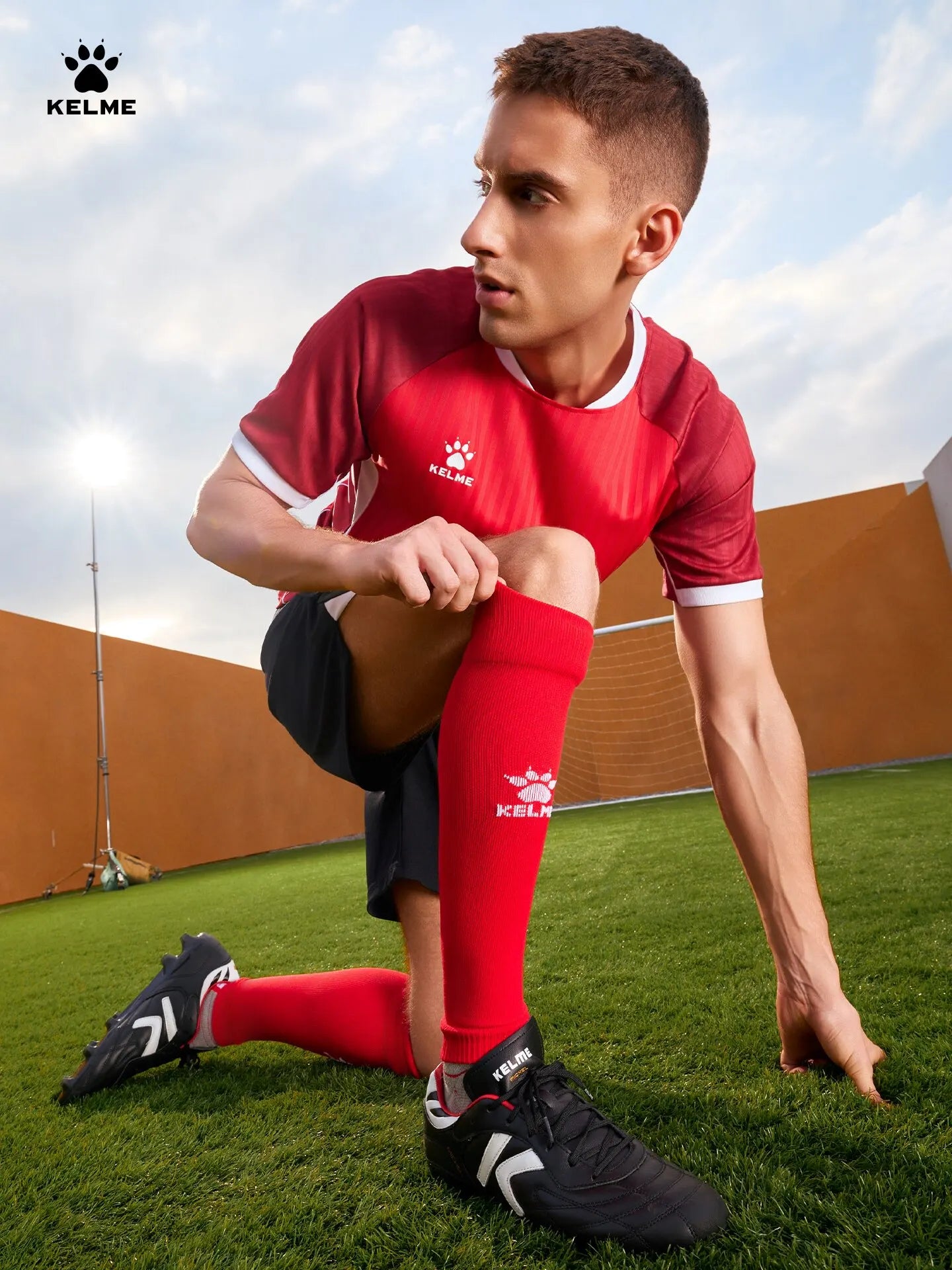Kelme Men's Football Jersey Breathable Quick Drying Jersey Comprehensive Training Short Sleeved Top Customized Training Uniform