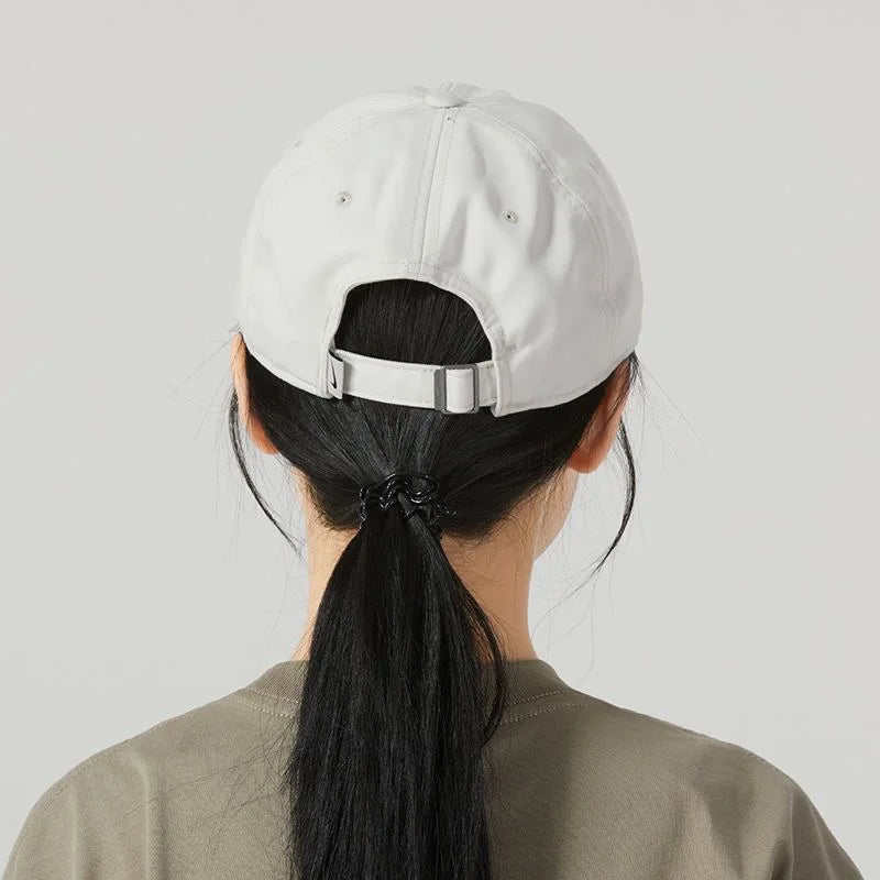 Nike Sunshade Cap with Embroidery, Acetate Fiber, Unisex Couple Style, Light Bone Color/Black Fb5369-072