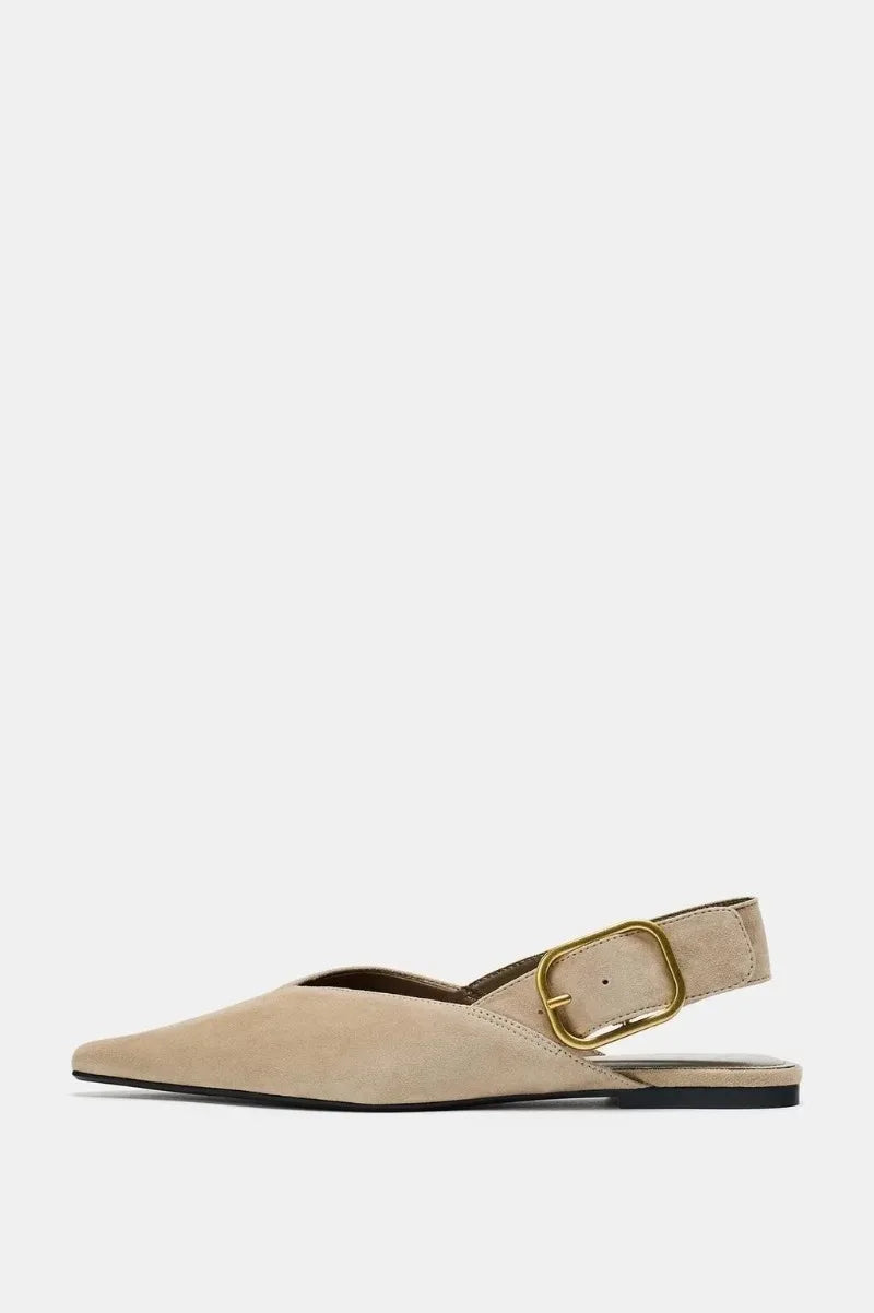 Retro Women's Shoes Fashion Pointed Tip Flat Sandals for Woman Elegant French Casual Shoes Luxury Designer Shoes Sandalias Mujer
