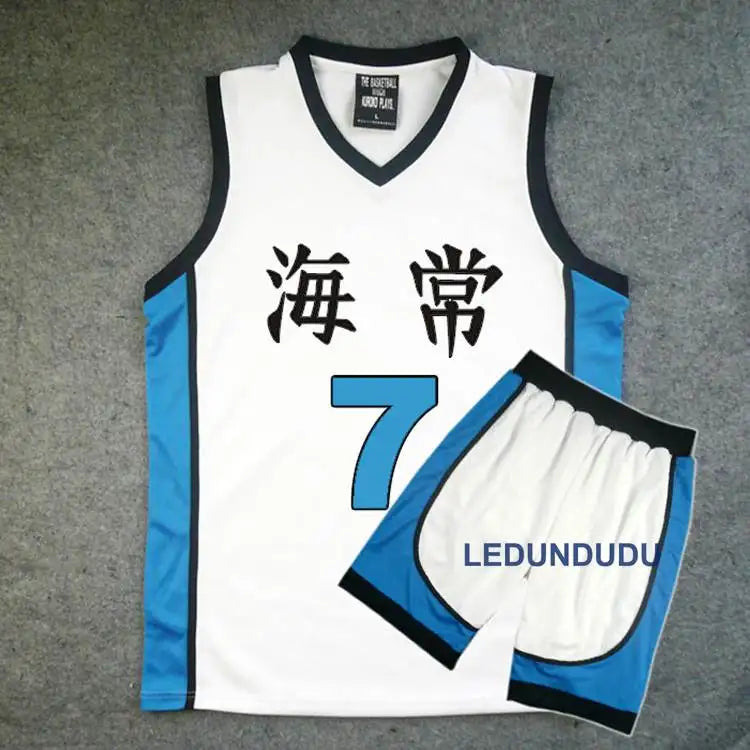 Japan Anime Basuke Cosplay Kaijo School Uniforms Kise Ryota Men Basketball Jersey Sportswear T-shirt Shorts Set