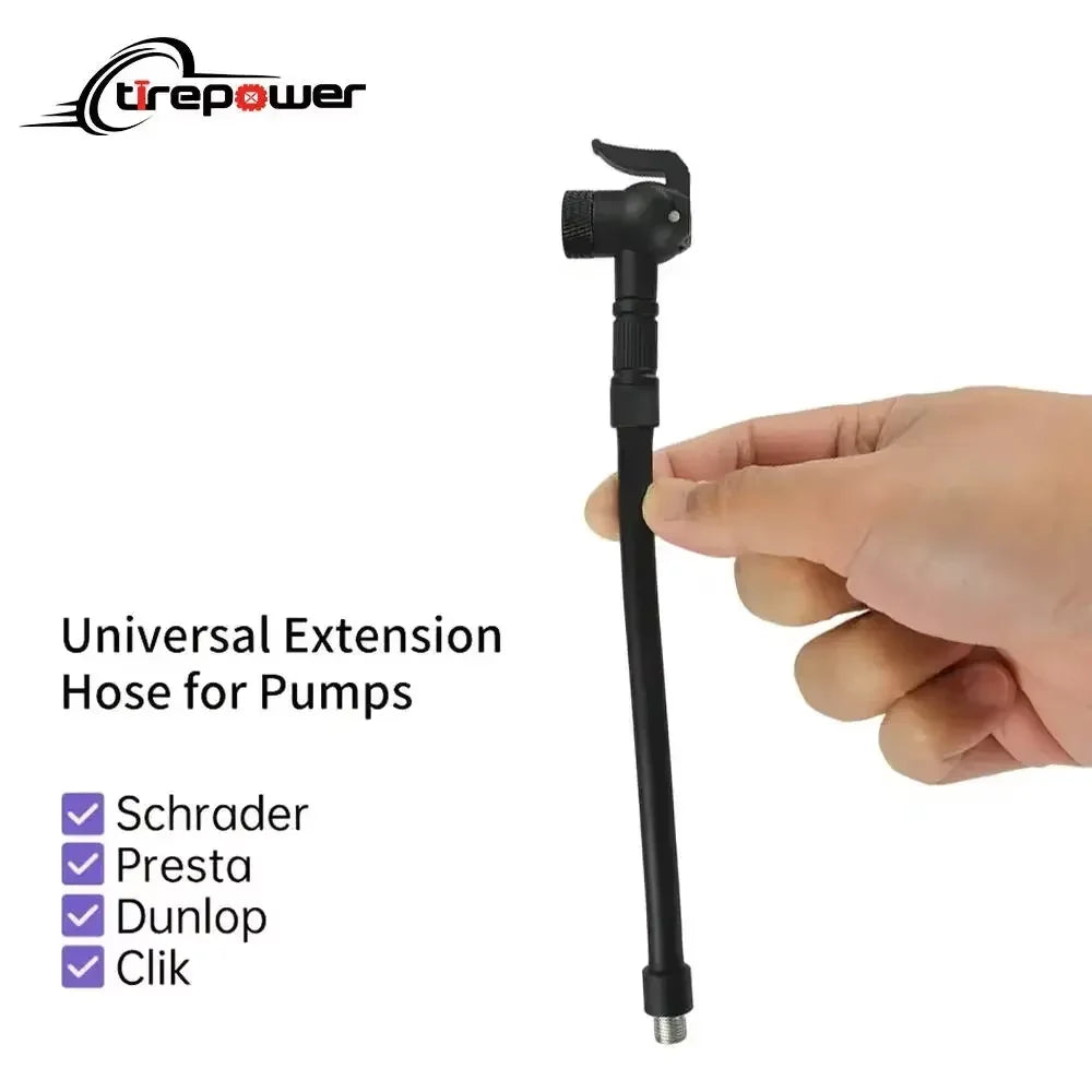 Bicycle Pump air nozzle Adapter 4-In-1 Presta Schrader & Clik Valves with Universal Extension Hose for Pumps bike accessories