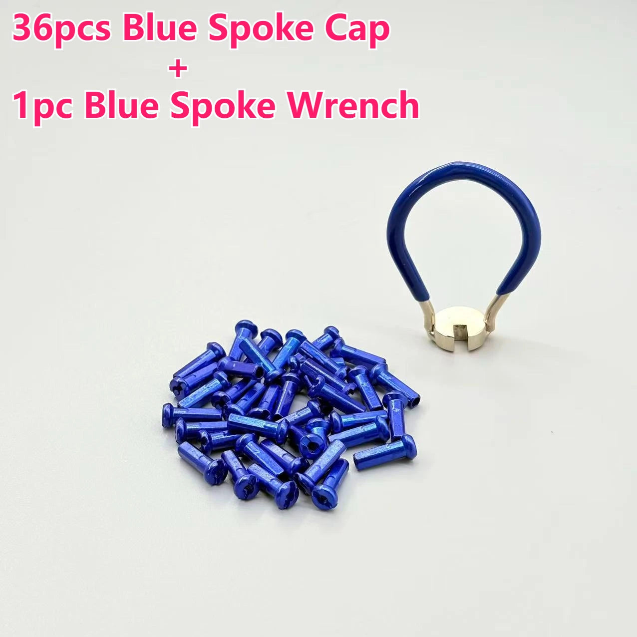 36pcs Bicycle Spoke Cap and 1pc Spoke Wrench Kit for 14G 2mm MTB Road Bike Spokes Wheel Nipples Cap Adjustment Wheel Rim Wrench