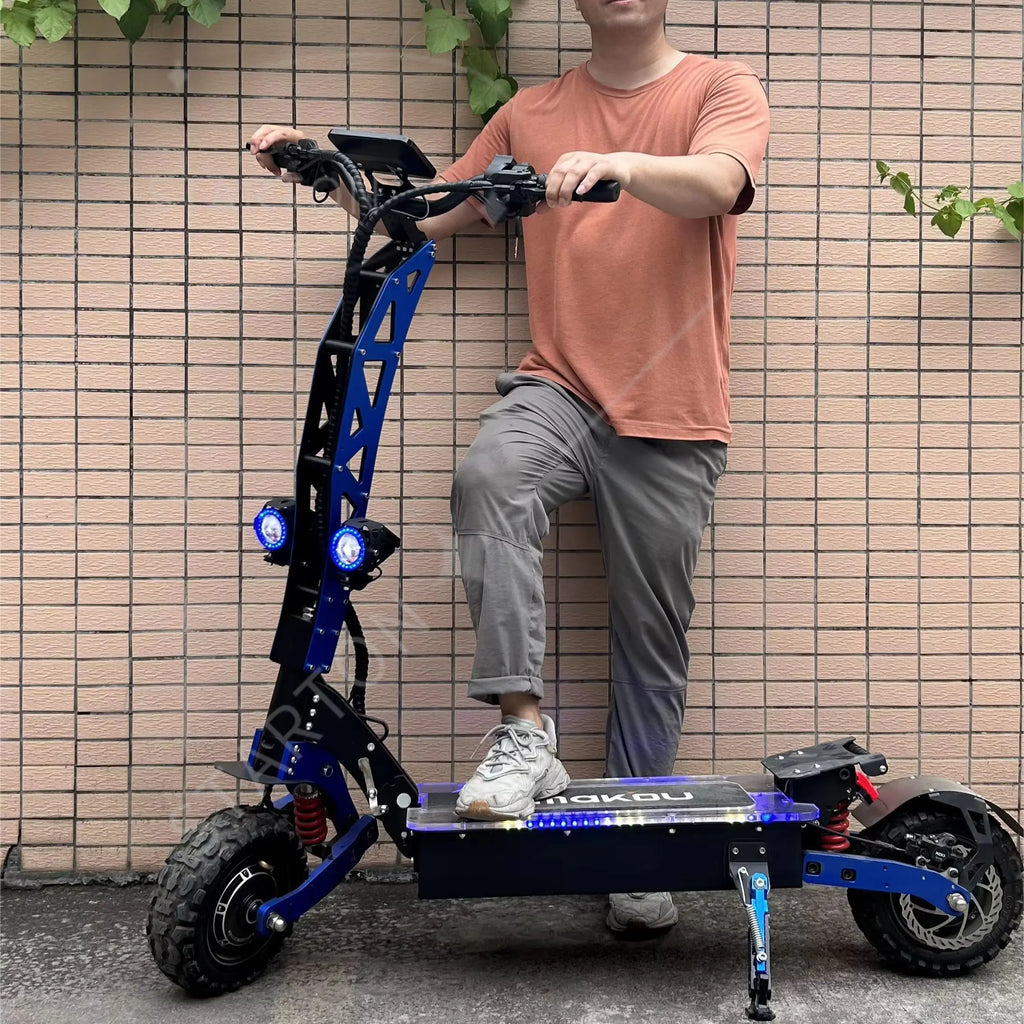 Motor 60V 40AH Electric Scooter 11 Inch Off-Road Tyres with Seat Max Speed 85-90km/hLCD Display Foldable Escooter