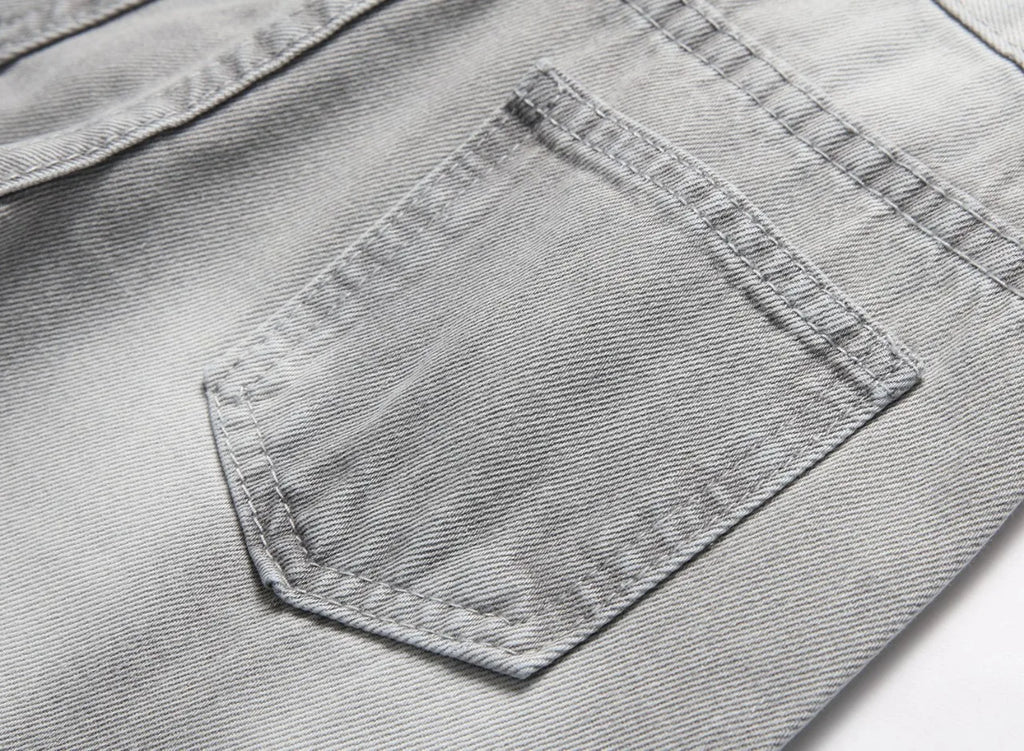 Jeans Boys Straight Ripped Children Washed Distressed Pockets Stretch Casual Denim Trousers Big Kids Streetwear 2025 Hole Pants
