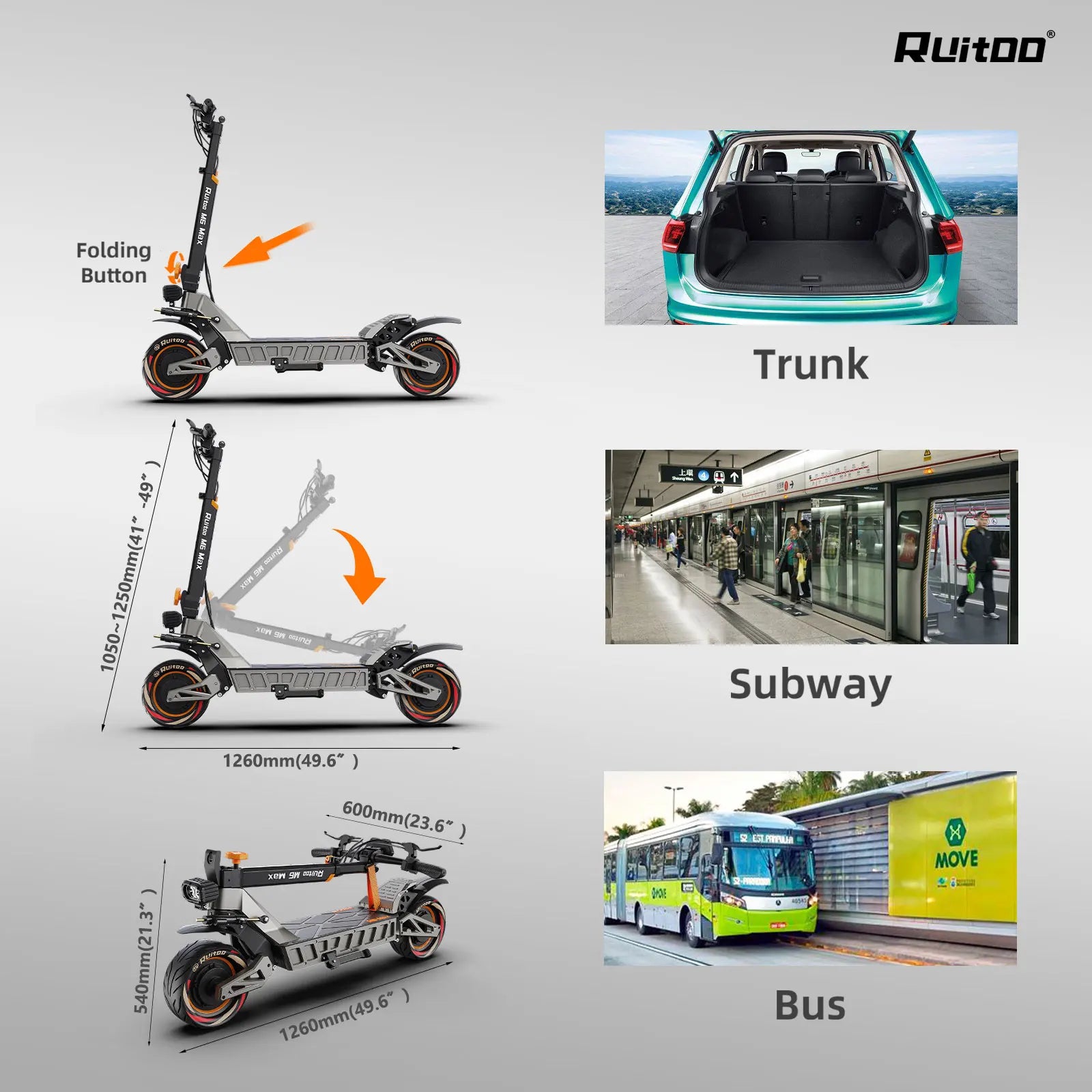 Ruitoo Manufacturer M6 MAX Dual Motor Electric Scooter Power Dualtron Foldable Powerful Adult Off Road Fast 60v Scooter Electric