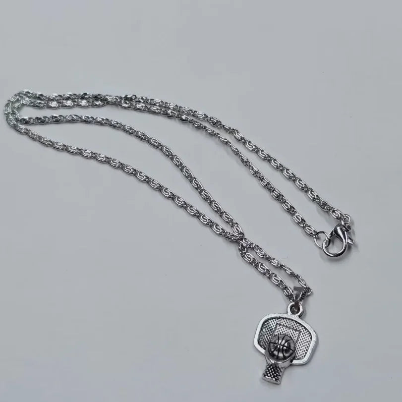 1pcs Hockey Basketball Volleyball Racquet Hat Necklace 45cm Stainless Steel Chain Women Sports Jewelry Wholesale Sales