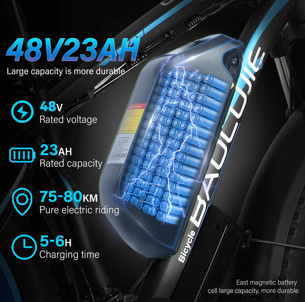 Electric bicycle 3000W Dual Motor 48V23AH All terrain Mountain Off road Snowfield EBike Hydraulic brake Commute 26 inch Fat Tire