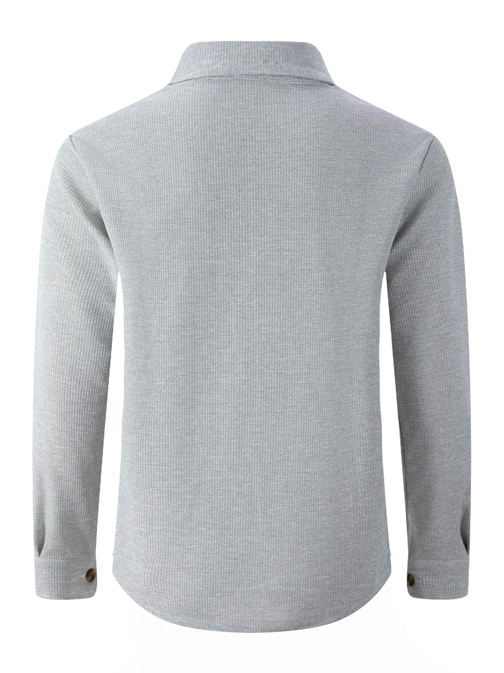 Men's Waffle Knit Button Down Shirt - Casual Long Sleeve Turn Down Collar Chest Pocket Work Shirt