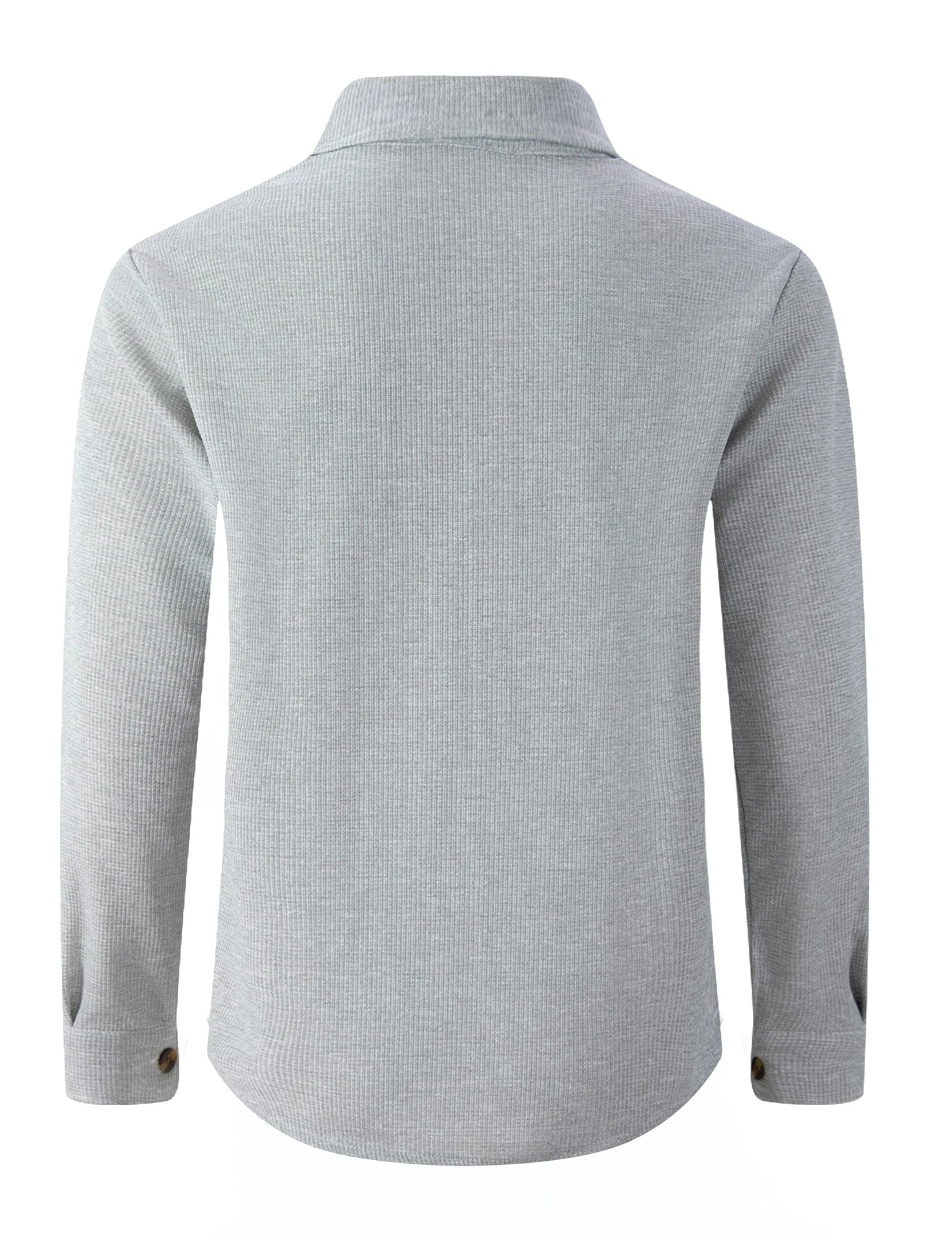 Men's Waffle Knit Button Down Shirt - Casual Long Sleeve Turn Down Collar Chest Pocket Work Shirt
