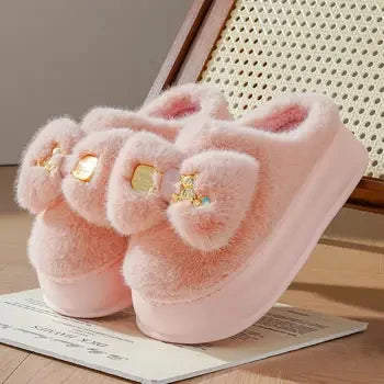 Newest cat paw feet slippers woman fluffy closed heel home shoes for women winter warm slip on animal claw slipper furry loafer