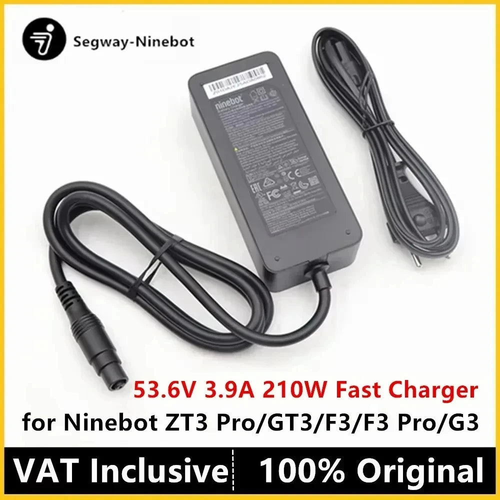 EU Stock Original 210W 53.6V 3.9A Fast Charger for Ninebot by Segway ZT3 Pro/GT3/F3/F3 Pro/G3 Electric Scooter Power Adapter