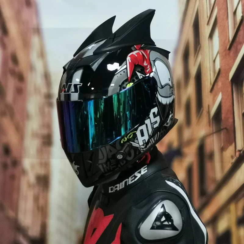 AIS helmet men and women electric motorcycle hard hat full helmet four-season summer knight head
