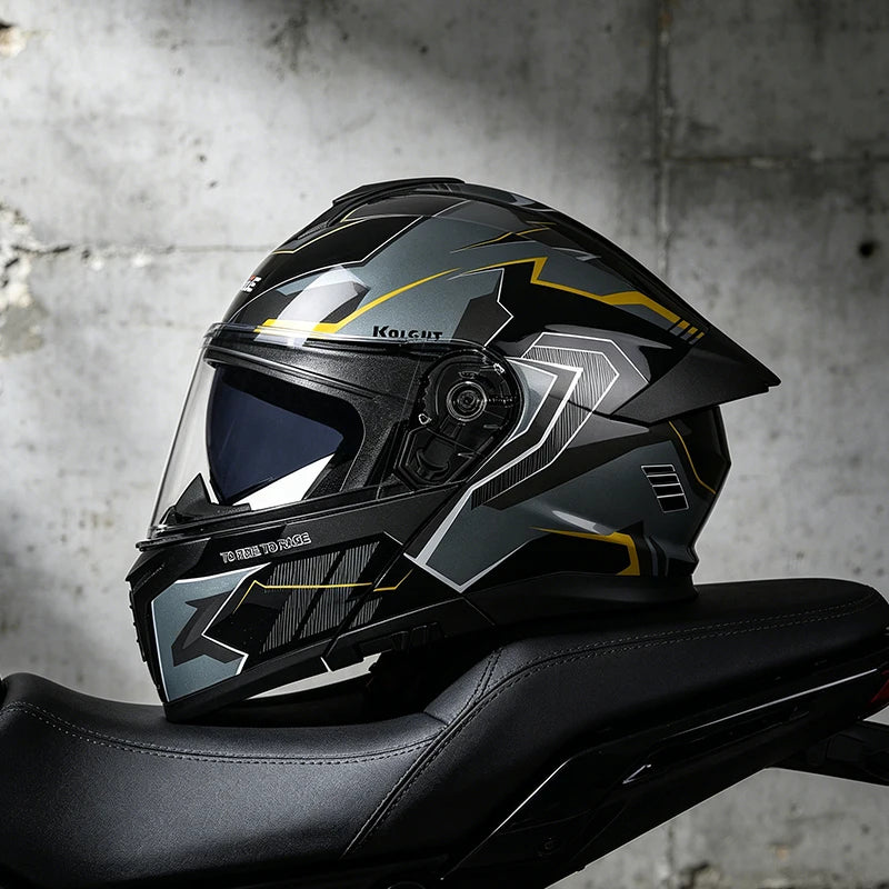 New Flip Up Motorcycle Helmet Dual Lens Sun Visor DOT Certified Bluetooth Compatible Unisex Adult Motorbike Full Face Helmet